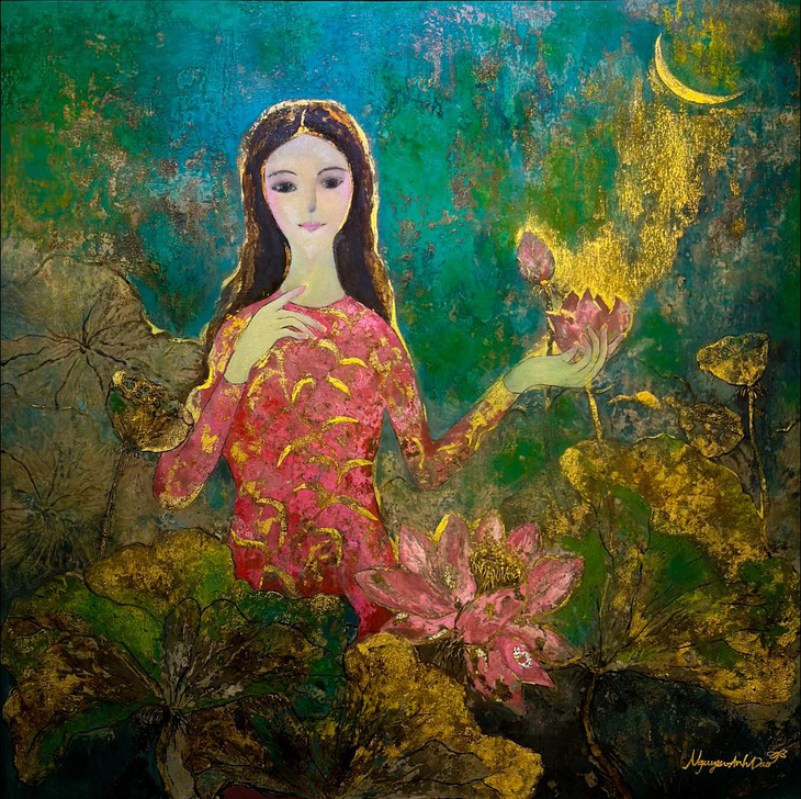 Tranh sơn mài “Miền an nhiên” của họa sĩ Nguyễn Anh Đào