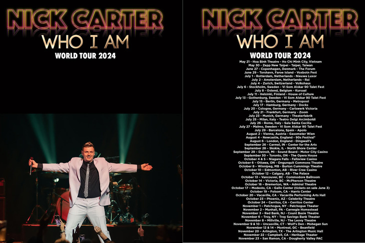 Việt Nam là điểm đến đầu tiên trong kế hoạch của Nick Carter mang concert Who Am I lưu diễn vòng quanh thế giới - Ảnh: FBNV