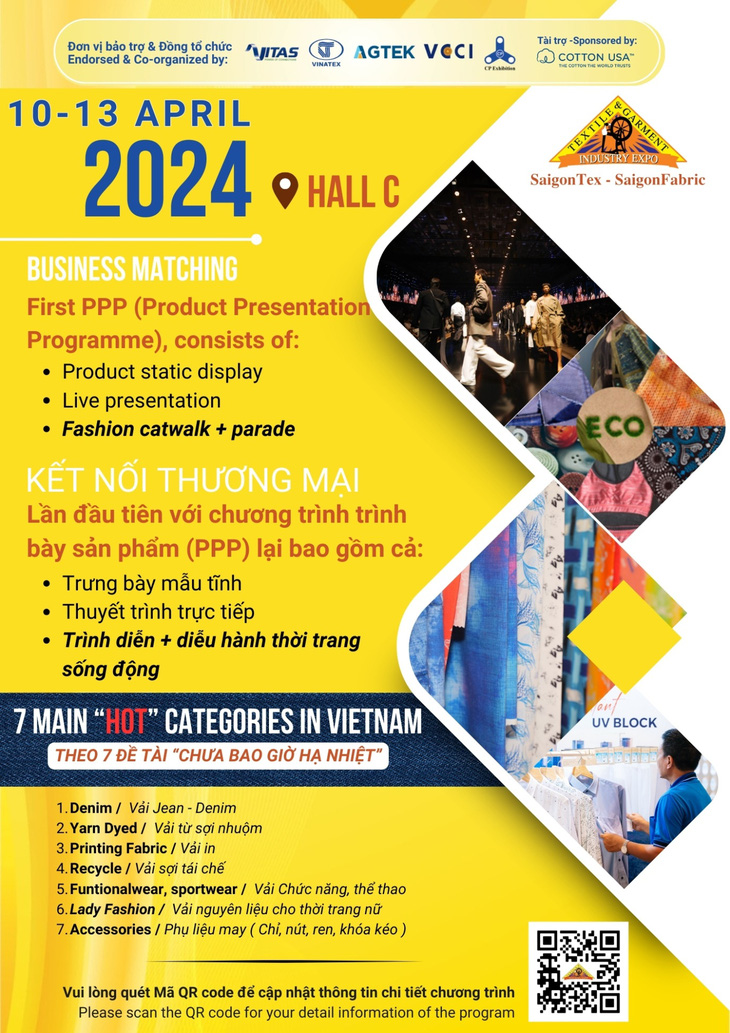 Nhiều sự kiện hấp dẫn và bổ ích về chuyên môn tại triển lãm SaigonTex 2024