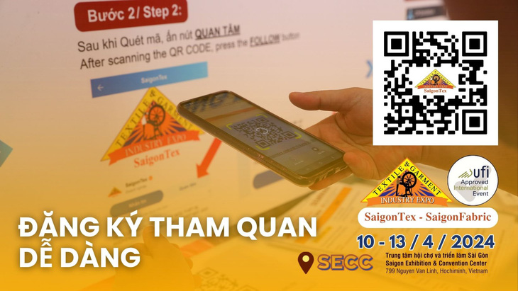 QR Code để đăng ký tham gia triển lãm SaigonTex 2024