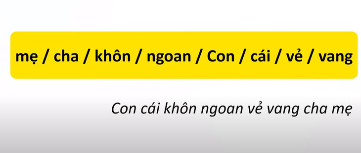 Thử tài tiếng Việt: Sắp xếp các từ sau thành câu có nghĩa (P42)- Ảnh 2.