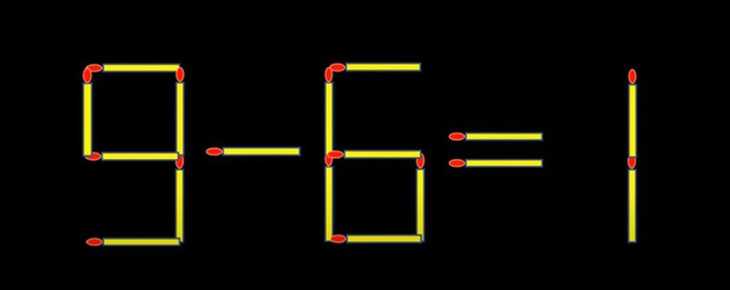 Thử tài IQ: Di chuyển một que diêm để 9-6=1 thành phép tính đúng- Ảnh 1.