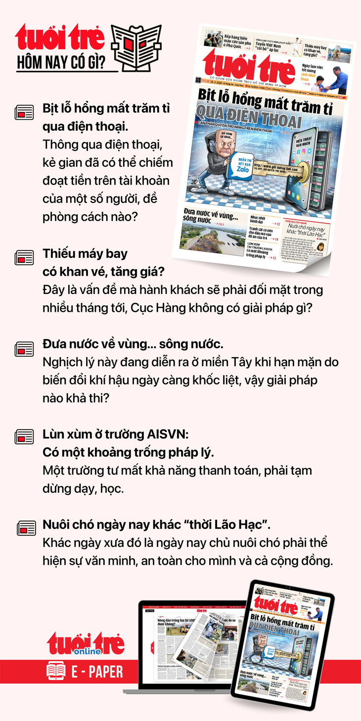 Tin tức chính trên Tuổi Trẻ nhật báo hôm nay 25-3. Để đọc Tuổi Trẻ báo in phiên bản E-paper, mời bạn đăng ký Tuổi Trẻ Sao TẠI ĐÂY