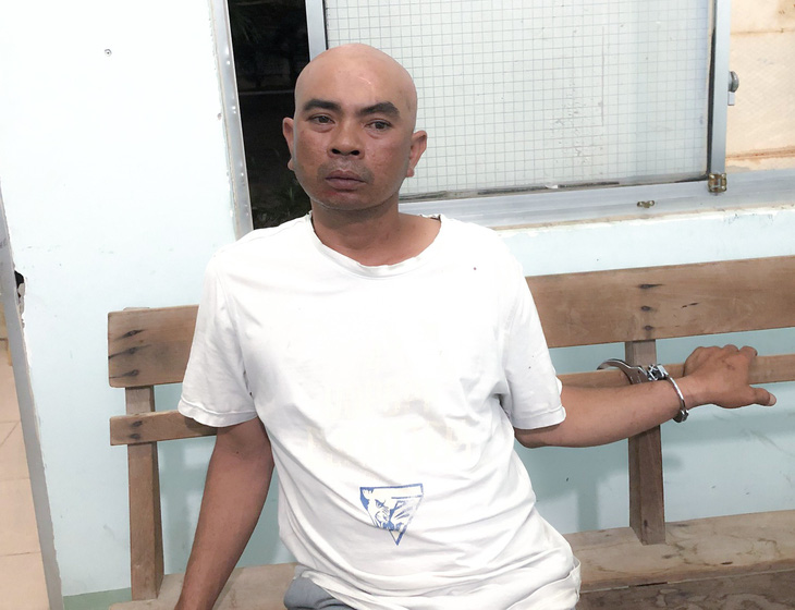 Trần Phạm Thái - kẻ đâm chết anh Nguyễn Trường Thọ - tại cơ quan công an - Ảnh: Công an cung cấp