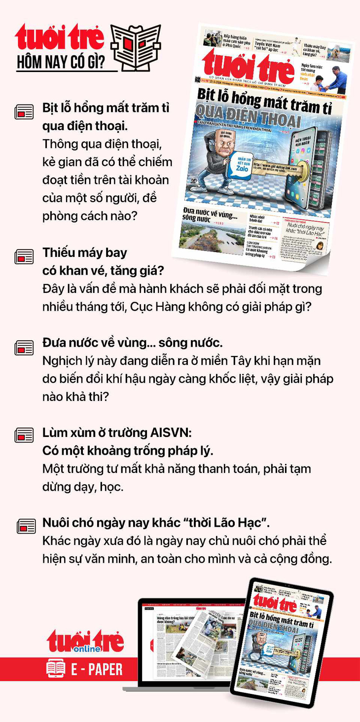 Tin tức chính trên Tuổi Trẻ nhật báo hôm nay 25-3. Để đọc Tuổi Trẻ báo in phiên bản E-paper, mời bạn đăng ký Tuổi Trẻ Sao TẠI ĐÂY