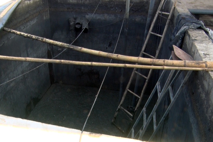 Hầm biogas nơi 3 người gặp nạn - Ảnh: MINH ĐĂNG