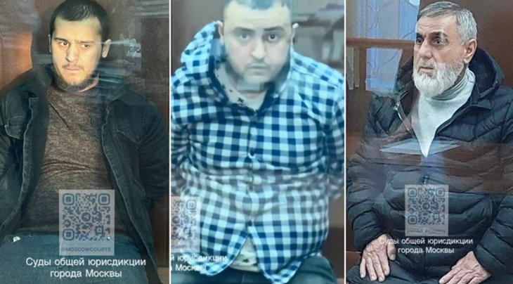 Ba nghi phạm bị tòa án Nga ra lệnh bắt giữ ngày 25-3 - Ảnh: TÒA ÁN QUẬN BASMANNY