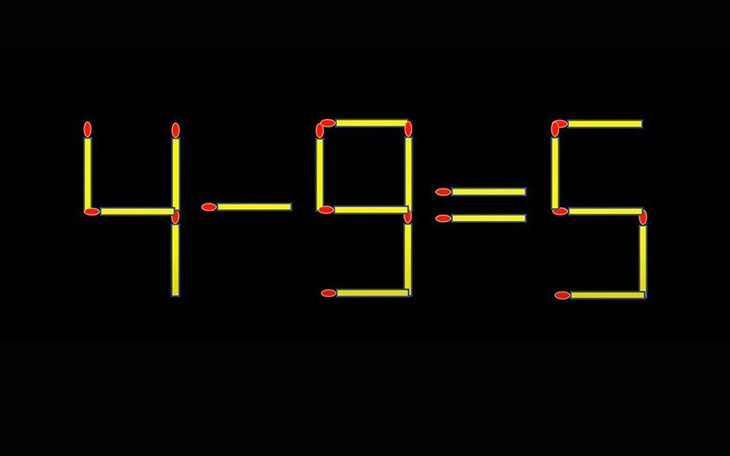Thử tài IQ: Di chuyển một que diêm để 4-9=5 thành phép tính đúng