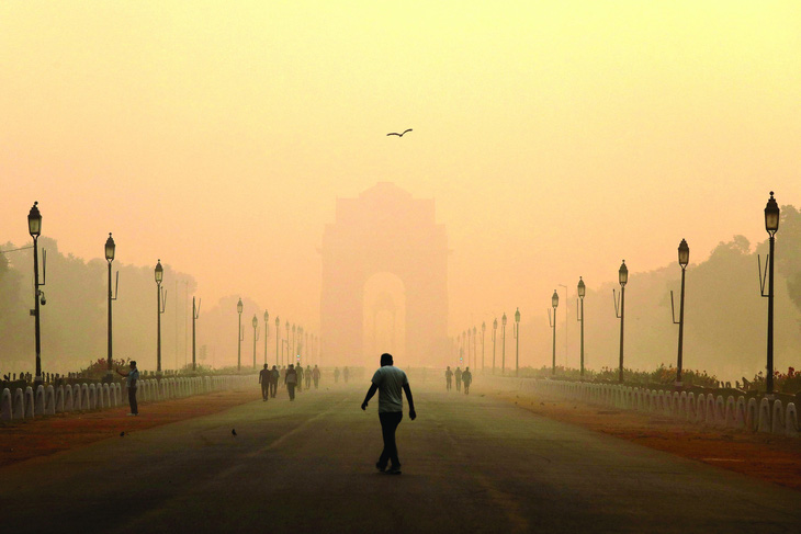 New Delhi một ngày mù mịt năm 2018. Ảnh: Reuters