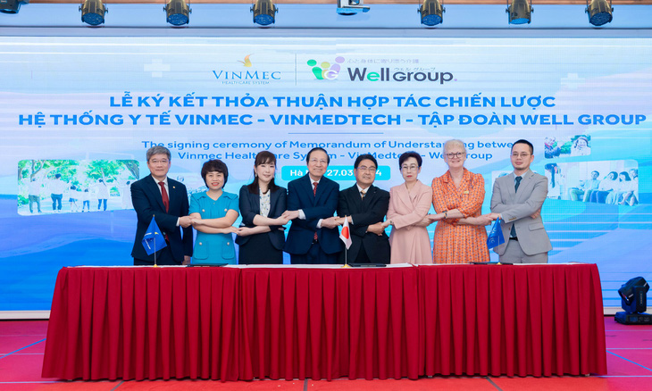Lễ ký kết hợp tác chiến lược giữa Tập đoàn Vingroup và Tập đoàn Well Group (Nhật Bản) để phát triển mô hình Trung tâm chăm sóc sức khỏe người cao tuổi cao cấp tại Việt Nam - Ảnh: Đ.H.