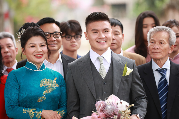 Nguyễn Quang Hải rạng rỡ trong ngày cưới - Ảnh: SÓNG NGHỆ
