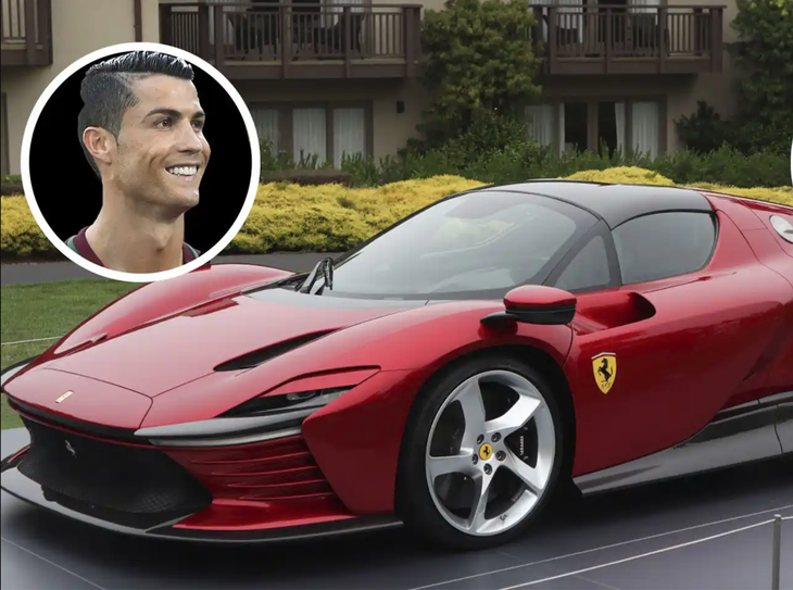 Cristiano Ronaldo và siêu xe Ferrari cực hiếm - Ảnh: ALES