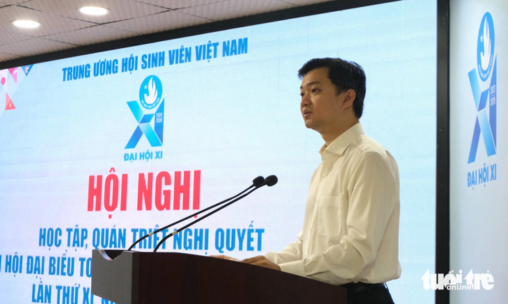 Anh Nguyễn Minh Triết - bí thư Trung ương Đoàn, chủ tịch Trung ương Hội Sinh viên Việt Nam - Ảnh: HÀ THANH