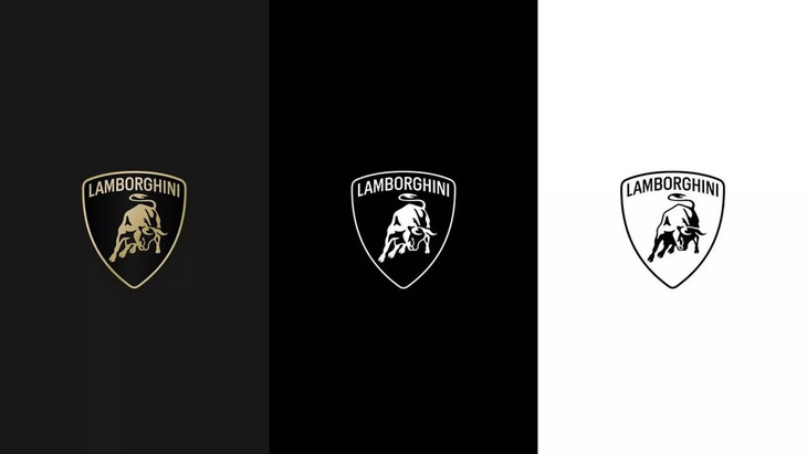 Logo Lamborghini có các cách phối màu khác nhau tùy mục đích sử dụng - Ảnh: Lamborghini