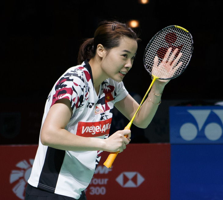 Nguyễn Thùy Linh sau trận thắng Kim Ga Eun tại bán kết Đức mở rộng. Qua giải đấu, cô tích lũy được nhiều điểm số quan trọng - Ảnh: EUROPEAN BADMINTON