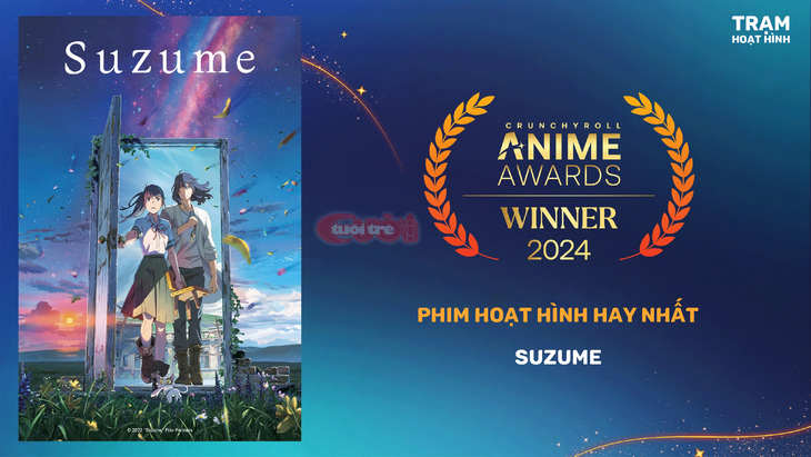 Suzume của Makoto Shinkai đã giành được giải Phim hoạt hình hay nhất.