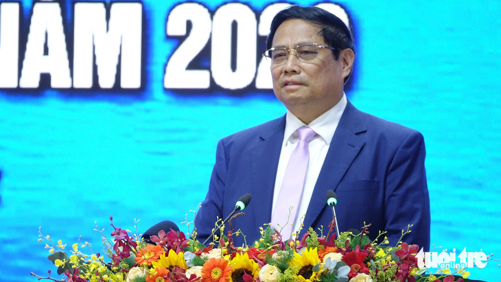 Thủ tướng Phạm Minh Chính phát biểu chỉ đạo tại hội nghị - Ảnh: CHÍ CÔNG