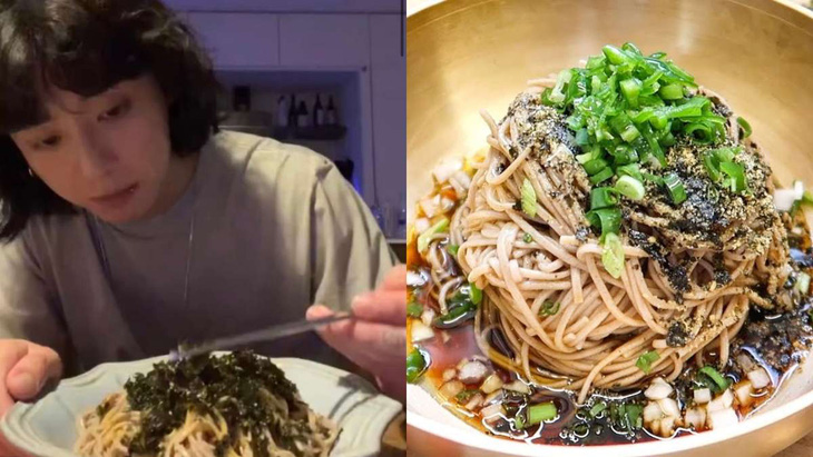 Jungkook trong một buổi livestream nấu ăn cùng với người hâm mộ - Ảnh: Weverse