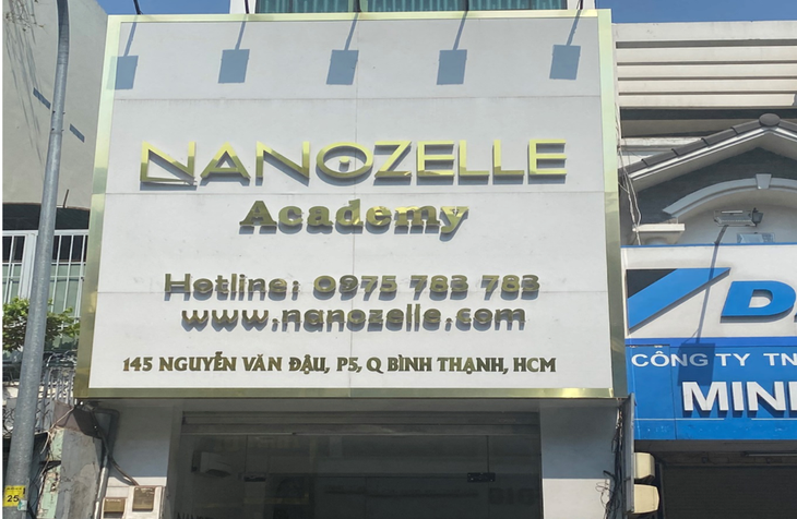 Viện đào tạo thẩm mỹ quốc tế Nanozelle không có giấy phép hành nghề và đào tạo học viên - Ảnh: Thanh tra Sở Y tế TP.HCM