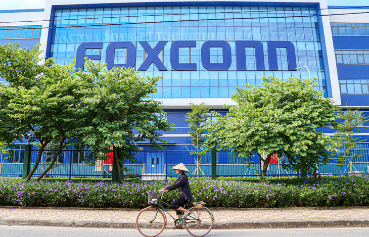 Khu vực nhà máy của Foxconn Hồng Hải, đối tác toàn cầu của Apple, tại một khu công nghiệp ở tỉnh Bắc Giang - Ảnh: HÀ QUÂN
