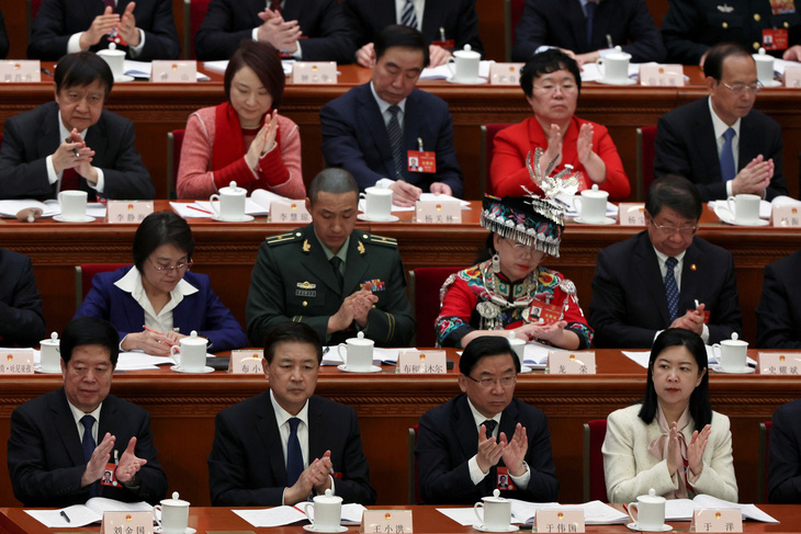 Phiên khai mạc Đại hội đại biểu nhân dân toàn quốc Trung Quốc tại Bắc Kinh ngày 5-3 - Ảnh: REUTERS