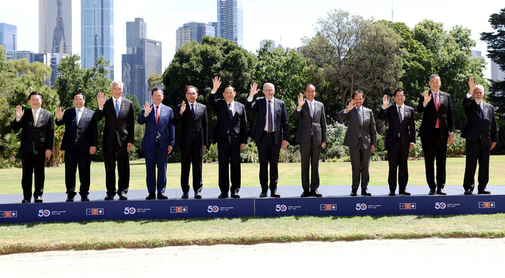 Thủ tướng Phạm Minh Chính và lãnh đạo các bên tại Hội nghị cấp cao đặc biệt ASEAN - Úc vào ngày 6-3 - Ảnh: NHẬT BẮC