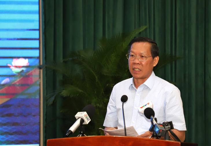 Chủ tịch UBND TP.HCM Phan Văn Mãi phát biểu tại hội nghị - Ảnh: H.N 
