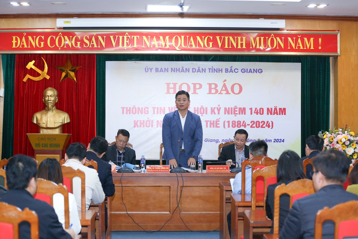 Ông Trương Quang Hải - giám đốc Sở Văn hóa, Thể thao và Du lịch tỉnh Bắc Giang - thông tin thêm về Khởi nghĩa Yên Thế - Ảnh: HÀ QUÂN