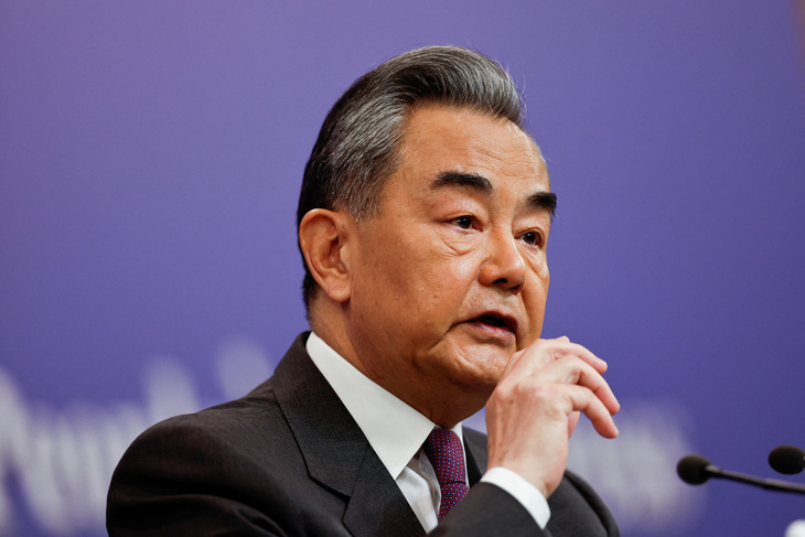 Ngoại trưởng Trung Quốc Vương Nghị trong cuộc họp báo bên lề kỳ họp lưỡng hội ở Bắc Kinh ngày 7-3 - Ảnh: REUTERS