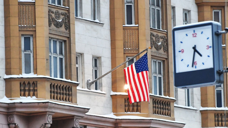 Tòa nhà Đại sứ quán Mỹ ở Matxcơva trong ảnh chụp ngày 20-1 năm nay - Ảnh: SPUTNIK