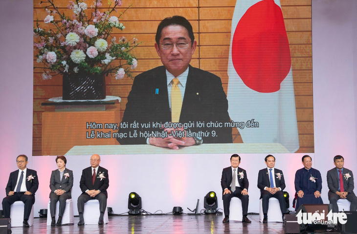 Thủ tướng Nhật Bản Kishida Fumio chúc mừng Lễ hội Việt - Nhật qua video thu sẵn - Ảnh: NGỌC ĐỨC