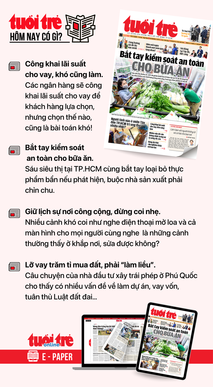 Tin tức chính trên Tuổi Trẻ nhật báo hôm nay 10-3. Để đọc Tuổi Trẻ báo in phiên bản E-paper, mời bạn đăng ký Tuổi Trẻ Sao TẠI ĐÂY