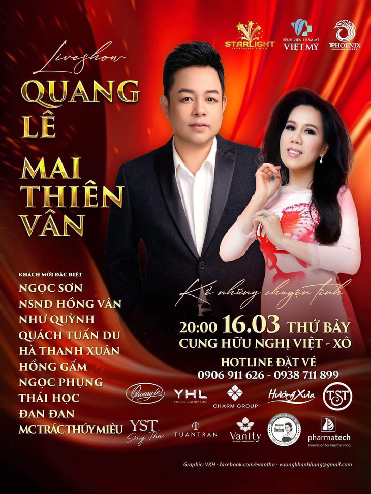 Liveshow này Quang Lê diễn kịch cùng Mai Thiên Vân và NSND Hồng Vân. 