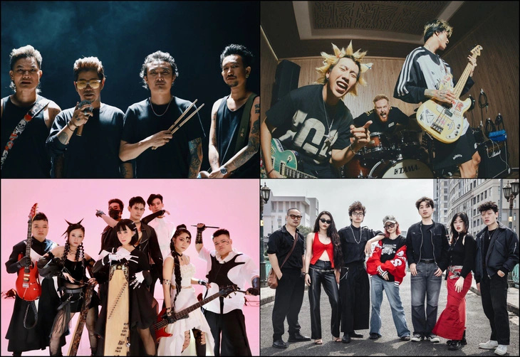 Những ban nhạc có mặt tại VNLE Concert - Just Rock Microwave, 7UPPERCUTS, Nam Tộc, Nhân Dạng... - Ảnh: NVCC