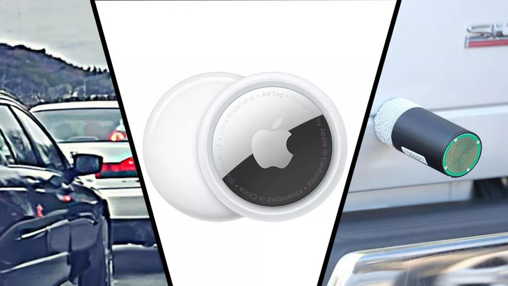 Các phương án công nghệ cao được cảnh sát Mỹ thử nghiệm bao gồm thao túng đèn giao thông, phi tiêu GPS và... Apple AirTag - Ảnh: Carscoops