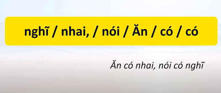 Thử tài tiếng Việt: Sắp xếp các từ sau thành câu có nghĩa (P60)- Ảnh 4.