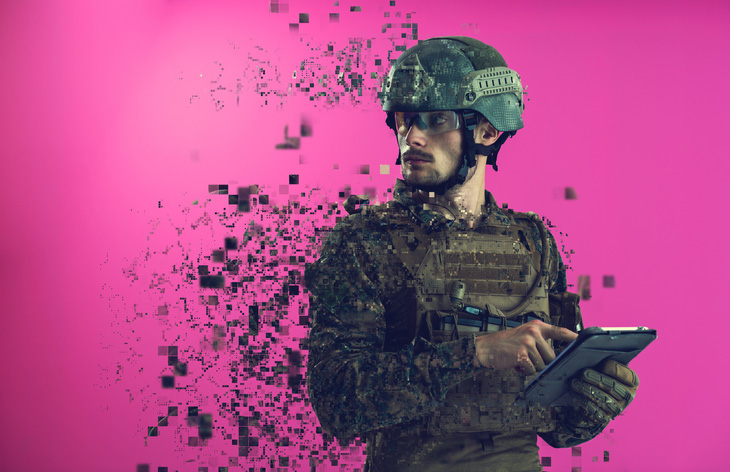 Ảnh minh họa việc binh sĩ sử dụng công nghệ trong chiến đấu - Ảnh: VECTEEZY