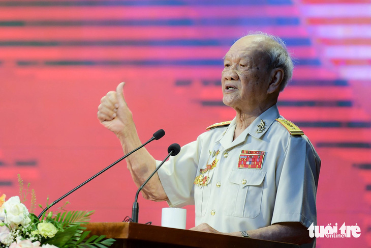 Đại tá Nguyễn Hữu Tài - nguyên chủ nhiệm chính trị Trung đoàn 209, Đại đoàn 312 trong chiến dịch Điện Biên Phủ - Ảnh: NAM TRẦN