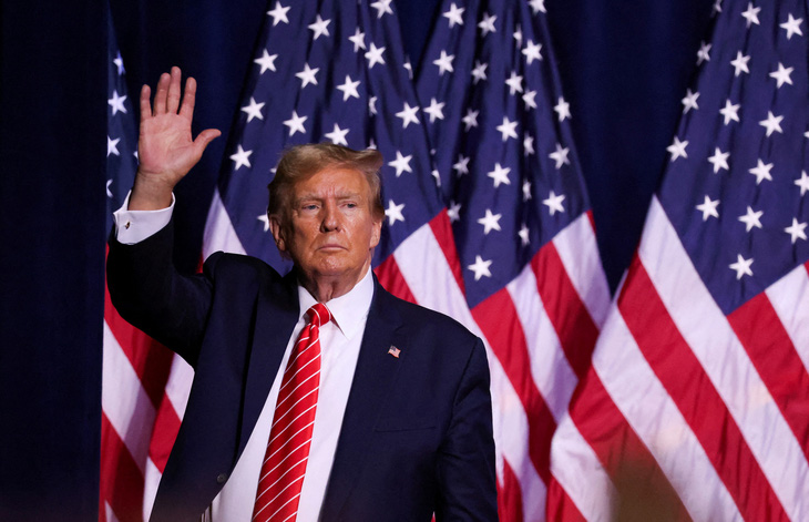 Ông Trump trong cuộc vận động tranh cử tại bang Georgia, Mỹ hôm 9-3 - Ảnh: REUTERS