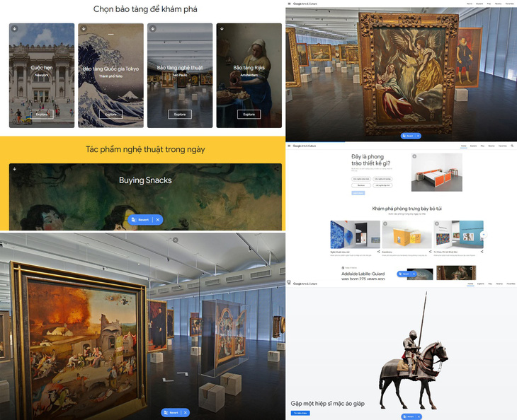 Dự án bảo tàng được Google hợp tác cùng 17 bảo tàng lớn trên khắp thế giới.