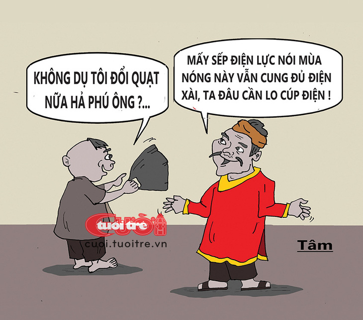 Thằng Bờm chẳng biết gì về điện - Tranh: Bùi Thanh Tâm 