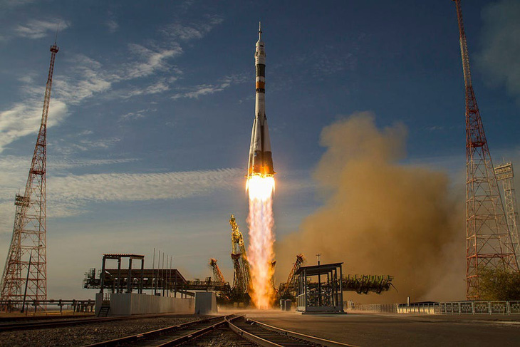 Một tên lửa Soyuz do Nga sản xuất khởi hành vào vũ trụ - Ảnh: GETTY IMAGES
