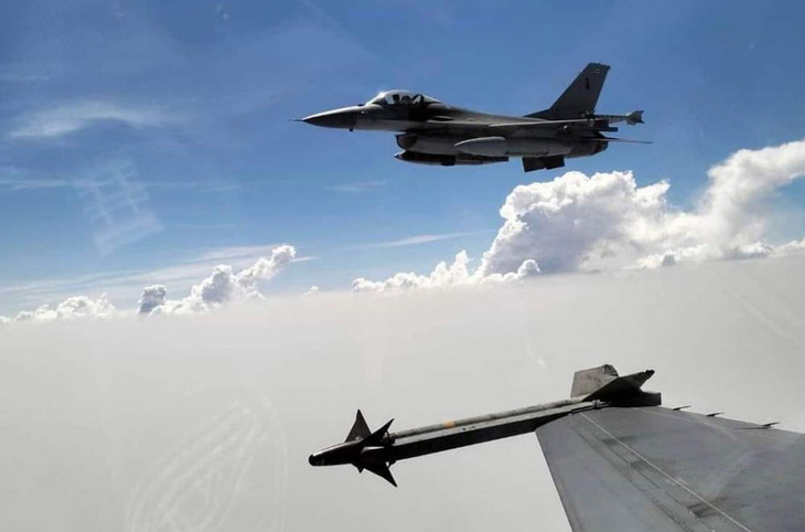 Các chiến đấu cơ F-16 của Thái Lan tuần tra gần biên giới Myanmar ngày 12-4 - Ảnh:  Royal Thai Air Force