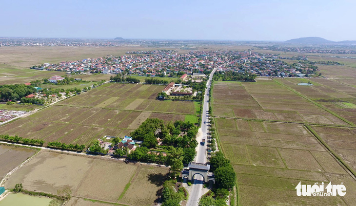Một góc xã Quỳnh Đôi, huyện Quỳnh Lưu, Nghệ An nhìn từ trên cao - Ảnh: DOÃN HÒA