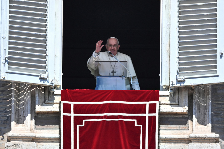 Giáo hoàng Francis phát biểu ngày 14-4 - Ảnh: AFP