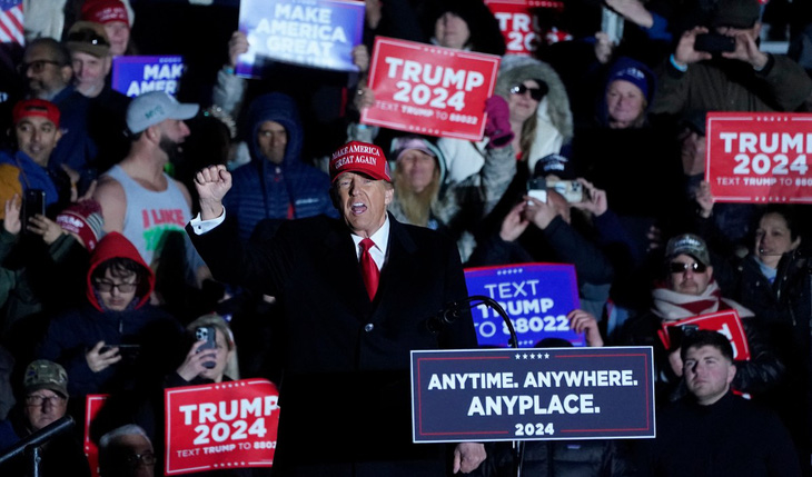 Ông Trump vận động tranh cử ở bang Pennsylvania, ngày 13-4 - Ảnh: AFP