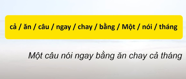 Thử tài tiếng Việt: Sắp xếp các từ sau thành câu có nghĩa (P63)- Ảnh 2.