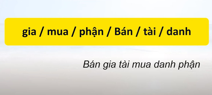 Thử tài tiếng Việt: Sắp xếp các từ sau thành câu có nghĩa (P64)- Ảnh 4.