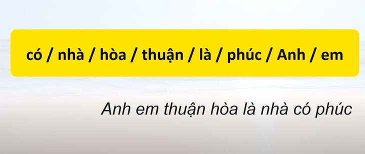 Thử tài tiếng Việt: Sắp xếp các từ sau thành câu có nghĩa (P64)- Ảnh 2.