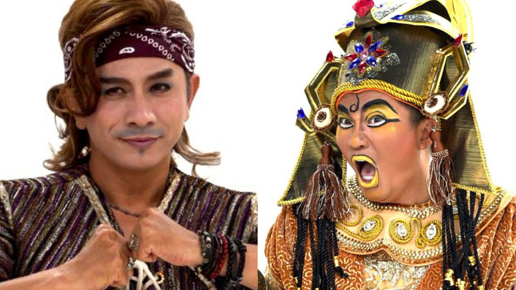 Nghệ sĩ Đại Nghĩa (phải, vai Thầy Tư Tế) và Đình Toàn vai Sinbad - Ảnh: Idecaf 
